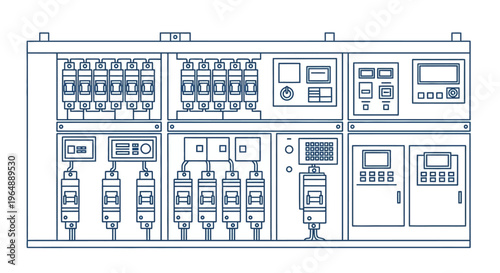 Industrial control panel electronic equipment.