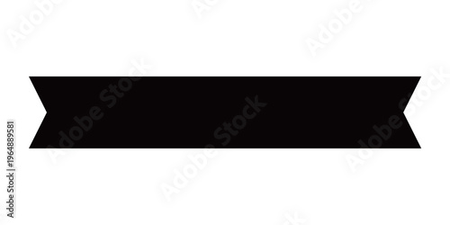 フラットでシンプルな黒いリボン型の見出し素材