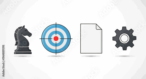 Business strategy and planning icons set.