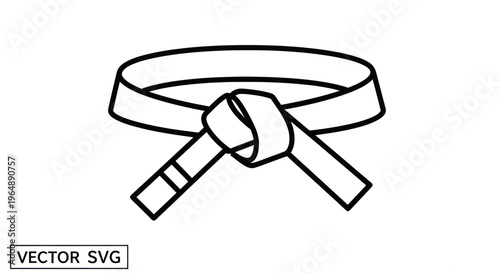 Martial Arts Belt Icon, Karate Belt, Judo Belt, Taekwondo Belt, Black Belt, Training Symbol