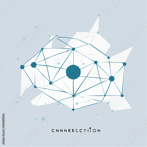 Dynamic abstract geometric network symbolizing digital connection and technological communication flow in modern design