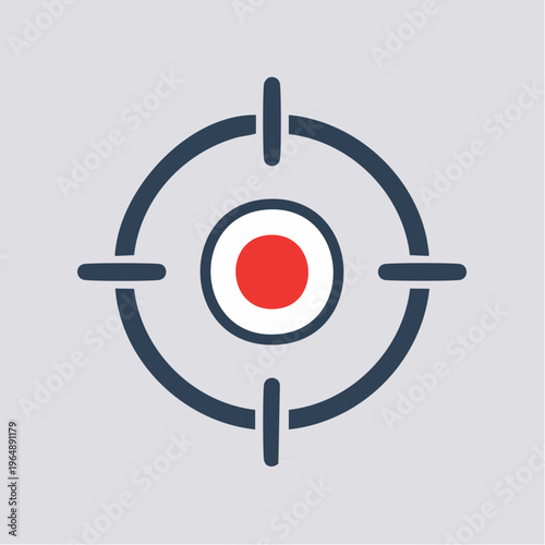 Targeted marketing goal icon with red bullseye and crosshairs