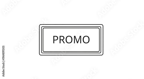Minimalist outline button displaying 'PROMO' text for digital marketing campaigns and special offers