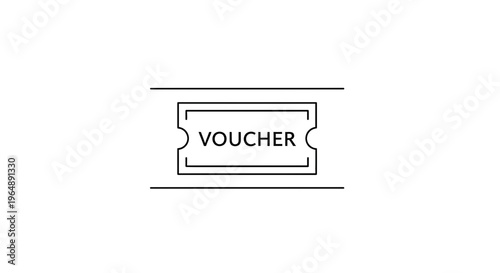 Minimalist outline icon of a voucher for promotions and discounts, perfect for web or print design