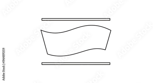 Minimalist wavy graphic element confined by parallel lines abstract vector illustration clean