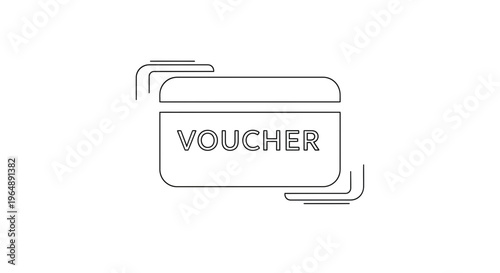 Minimalist Line Art Voucher Icon for Digital Marketing and Promotional Offers and Discounts