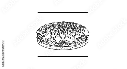 Delicious layered dessert with decorative frosting and sprinkles a sweet treat ideal for menus