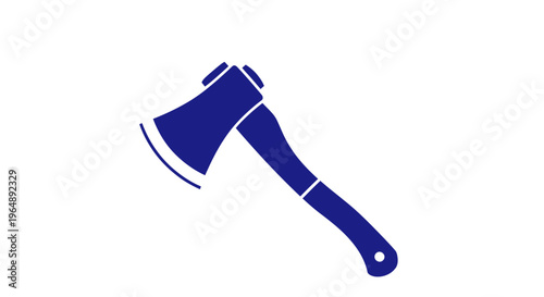 Dark Blue Axe Icon on White Background