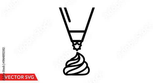 Icing Piping Bag Decorating Cake Frosting Swirl Icon