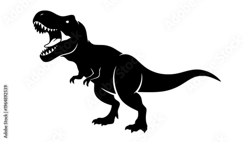 Tyrannosaurus Rex Black Silhouette Vector Illustration for SVG Cricut and Clip Art Use