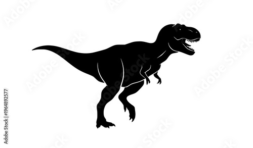Black TRex Dinosaur Silhouette SVG Vector for Cricut Silhouette Clip Art and Overlay Design