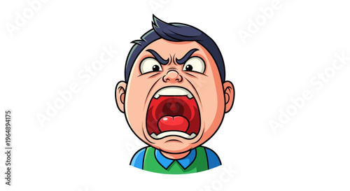 Angry Child Yelling Open Mouth, Frustrated Kid Face Emotion, Expressing Rage