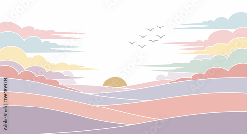 Birds flying in the sky.