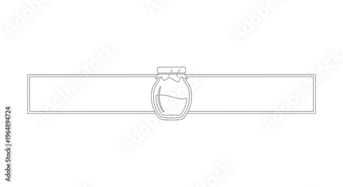 Simple linear drawing of a cute jar with a lid centered in a sleek horizontal frame design