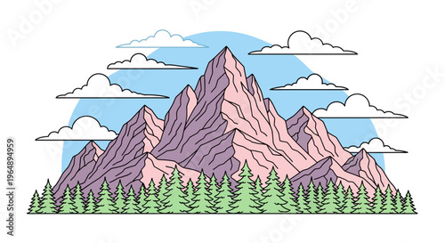 Mountain Peak Landscape Nature Scene.