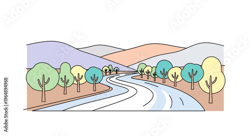 Bicyclists Riding on Winding Road.