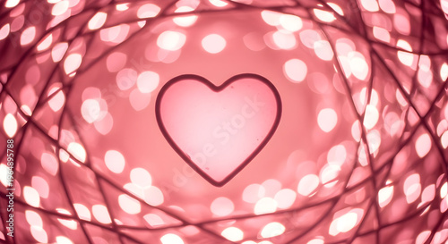 Heart shape surrounded by blurred lights