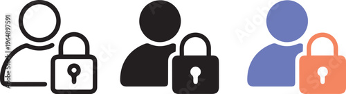 unique login vector icon set