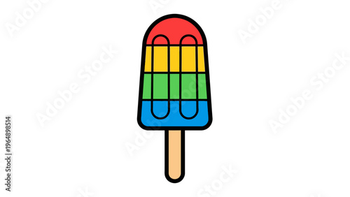 Colorful Ice Popsicle on Stick.