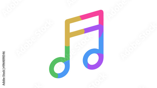 Colorful Musical Eighth Note Icon Design.
