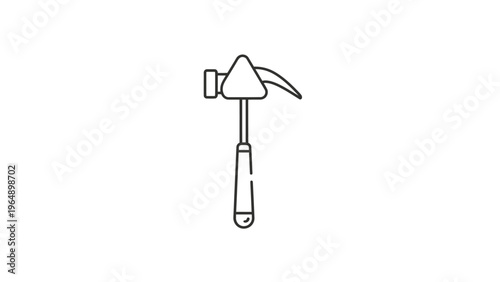 Simple Black and White Hammer Illustration.