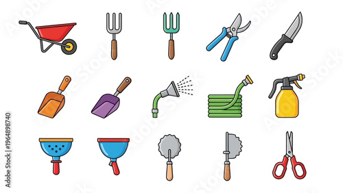 Gardening Tools and Equipment Collection.