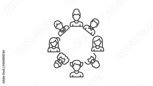 Group of People Connected in Circle Formation.