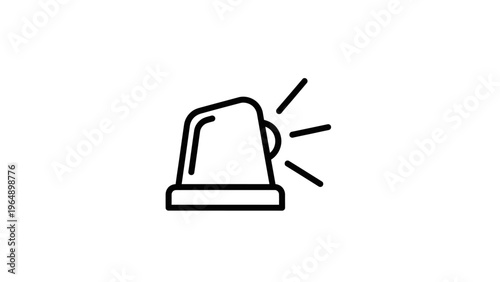 Simple Line Drawing of Alarm Bell Ringing.