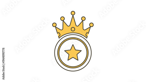 Golden Crown with Star Emblem Logo.
