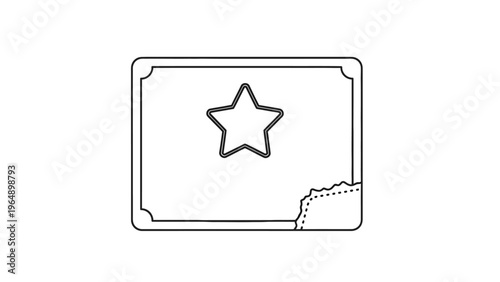 Simple Black and White Star Certificate.