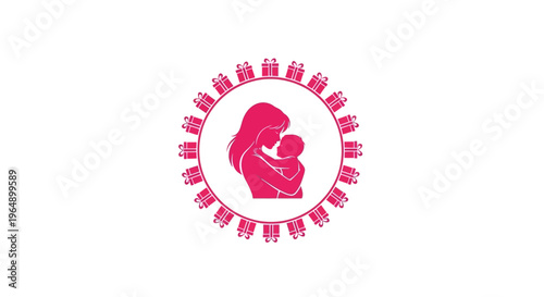 Mother holding newborn baby close.