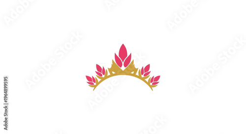 Pink and gold tiara headband accessory.