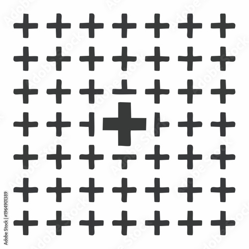 Minimalist black plus symbol pattern grid texture islamic background
