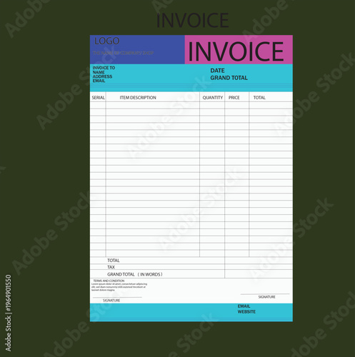 A modern invoice template