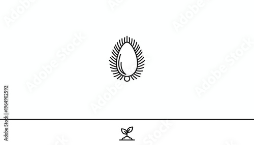 Seedling Sprouting from Seed Icon, Growth and New Life Concept