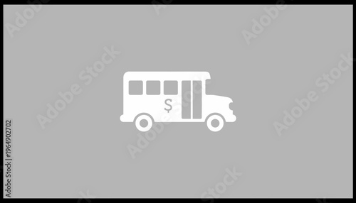 School Bus with Dollar Sign Icon, Education Costs Concept