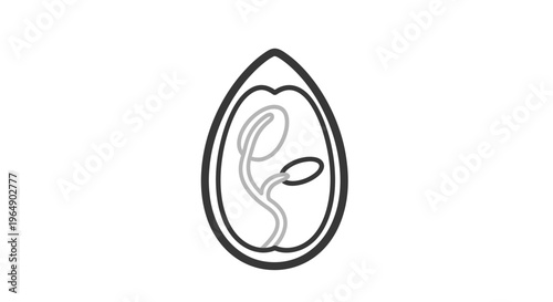 Seed Germination Icon: Embryo Growth, Plant Sprout, Biology, Life Cycle, Botany