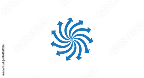 Blue Arrows in Circular Formation Symbol.