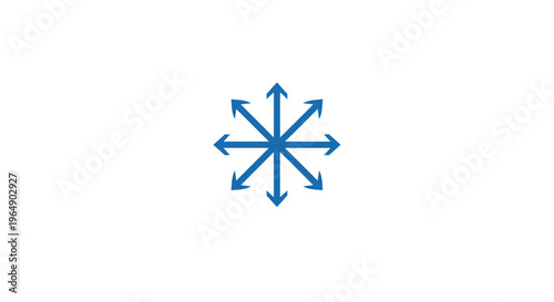 Blue Arrows Forming Snowflake Shape.