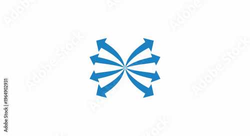 Blue Arrows Forming Circular Motion Symbol.