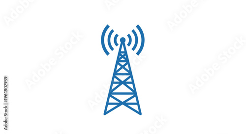 Blue Cellular Tower Radio Antenna Structure.