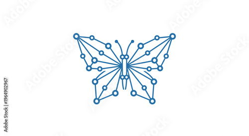 Blue Butterfly Molecular Structure Diagram.