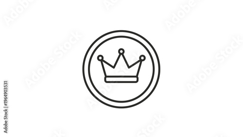 Simple Crown Icon in Circle Design.