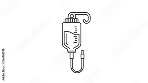 Medical IV Drip Bag Illustration Design.