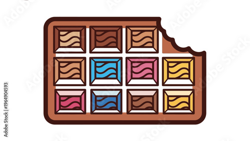 Chocolate Bar with Various Flavored Pieces.