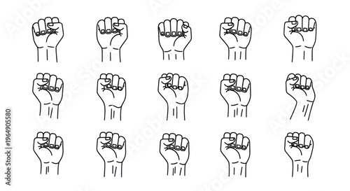 Fist Raised Symbolizing Protest, Power, Strength, Solidarity, Activism, Movement