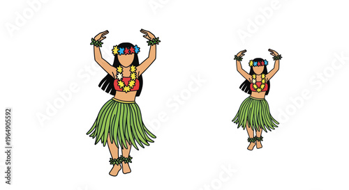 Hawaiian Hula Dancers Performing Traditional Polynesian Dance