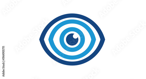 Blue eye with concentric circles design.