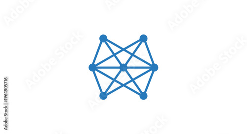 Blue geometric network node connections.