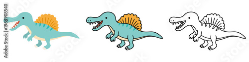 かわいいスピノサウルスのイラスト